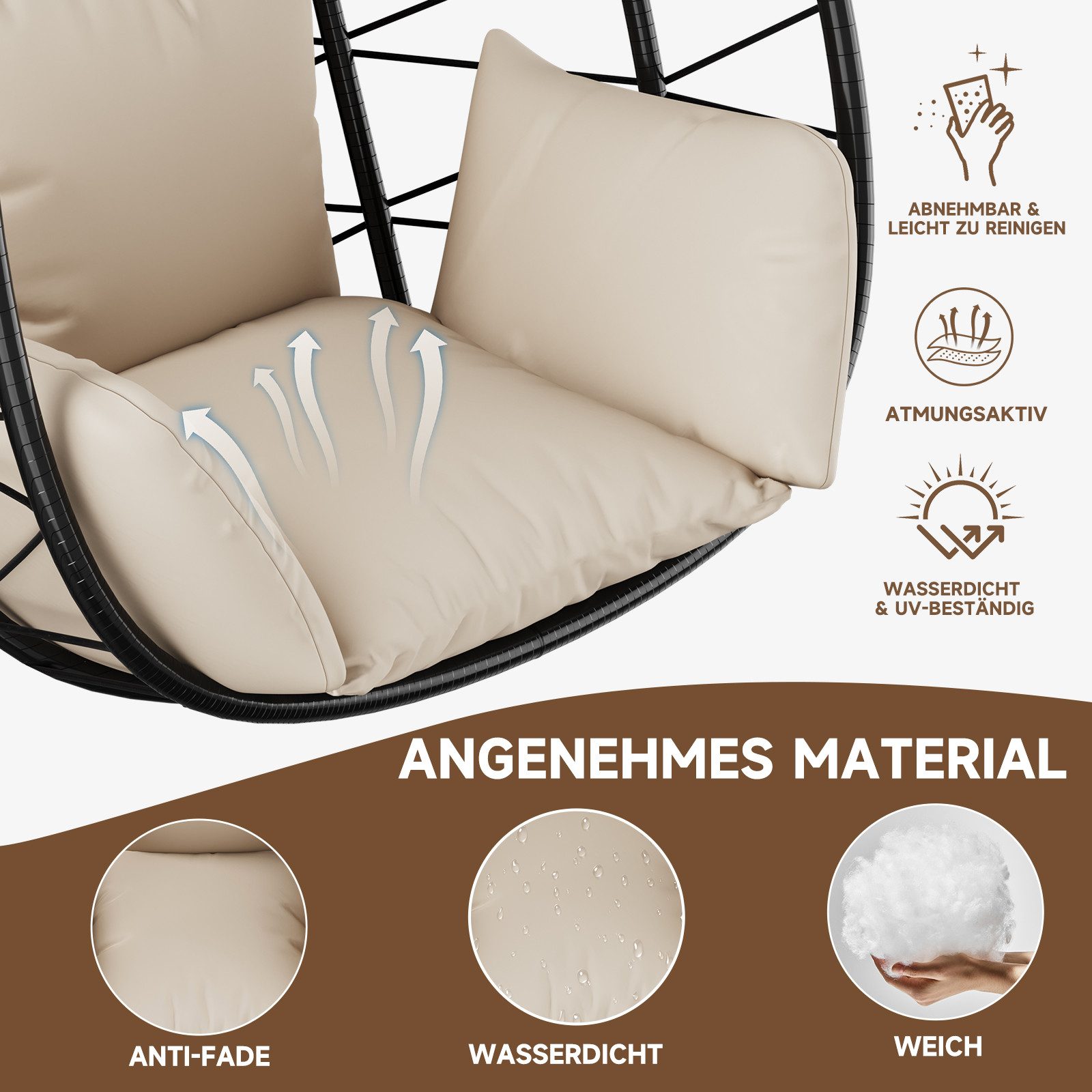 HOMELUX Hängesessel Hängesessel Kissen, Polster, Swing günstig online kaufen