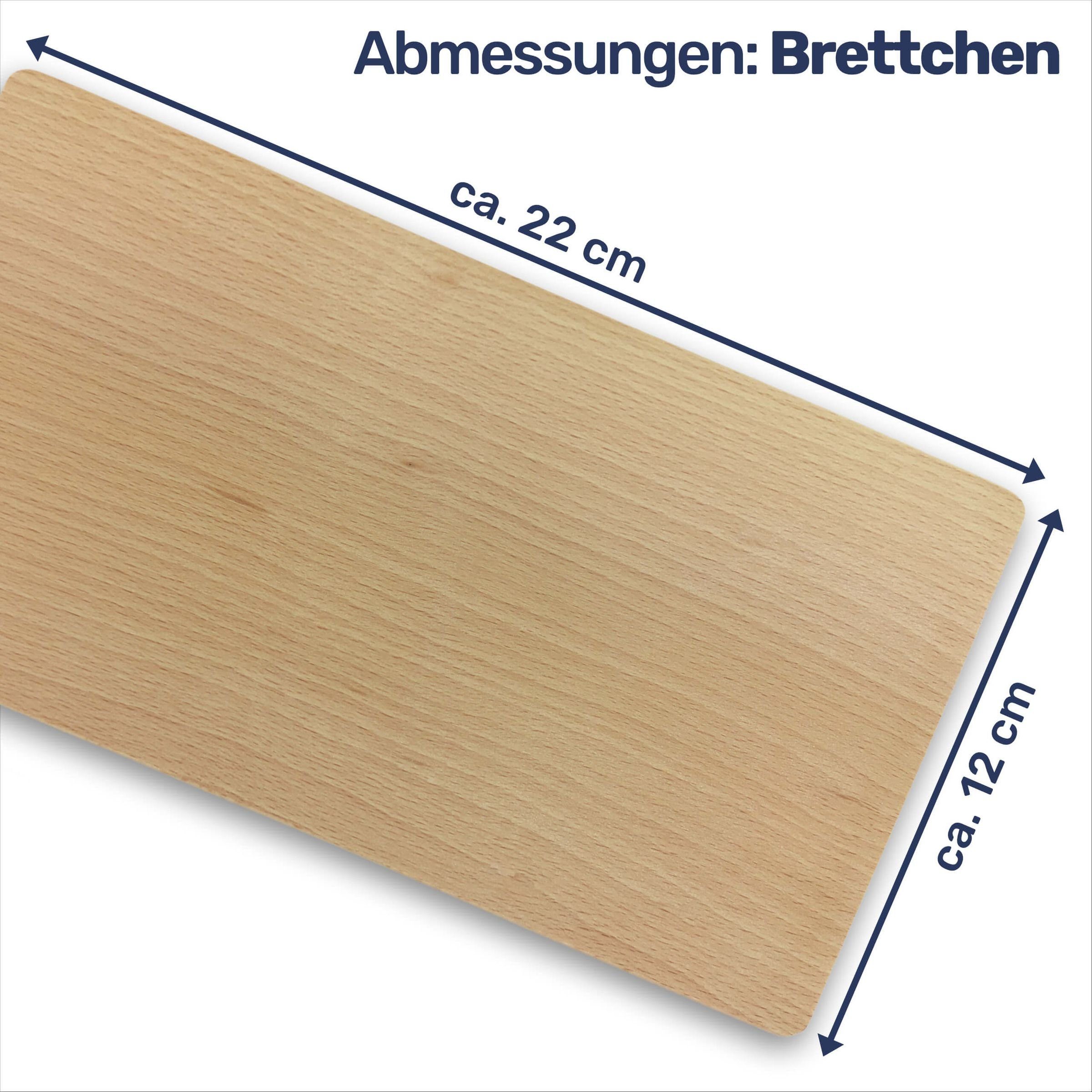 Frühstücksbrett cm, 22x12x1 Holzbrett Gravidus Buche Frühstücksbrettchen (3-St)