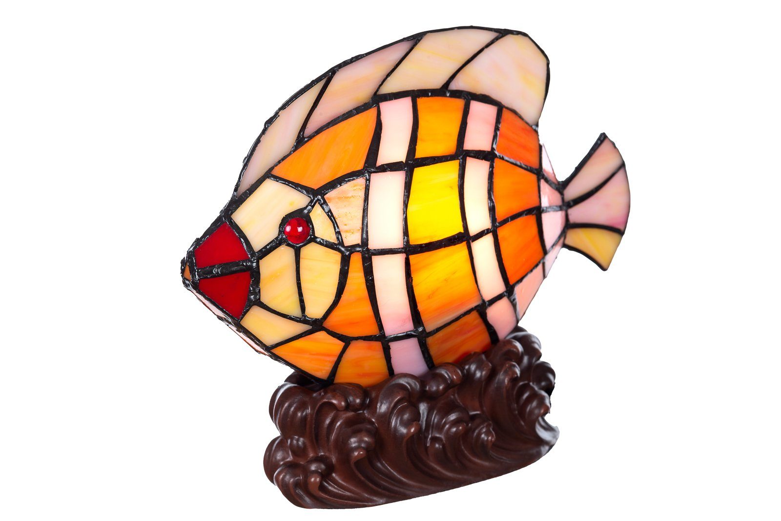 BIRENDY Stehlampe Birendy Tischlampe im Tiffany Style Fisch Tiff159 Motiv Lampe