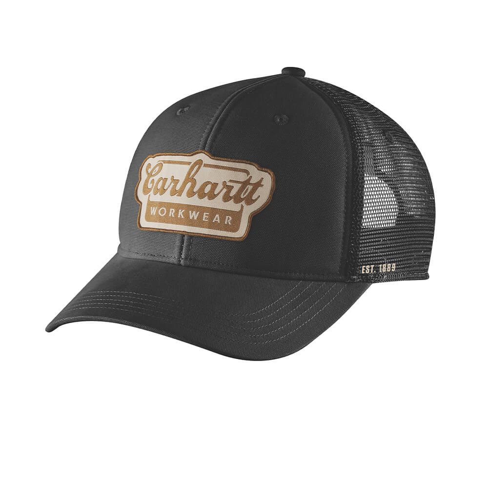 Carhartt Trucker Cap Carhartt Trucker Cap mit Script Patch Logo Schwarz