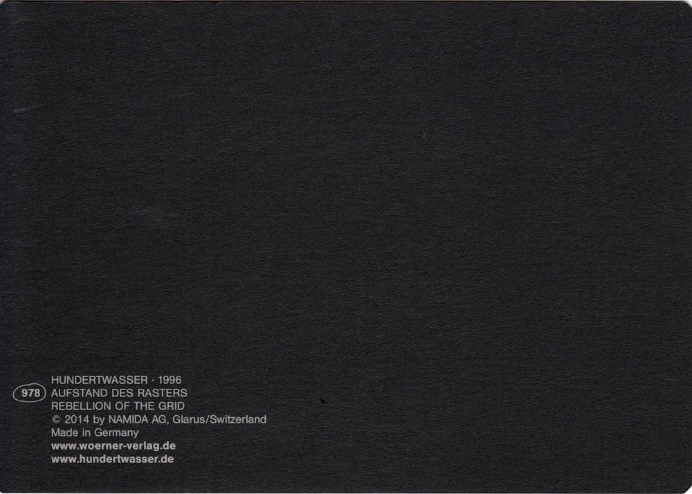 Postkarte des Hundertwasser Kunstkarte Rasters" "Aufstand