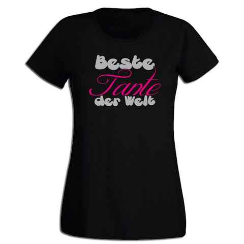 G-graphics T-Shirt Damen T-Shirt - Beste Tante der Welt mit trendigem Frontprint, Slim-fit, Aufdruck auf der Vorderseite, Spruch/Sprüche/Print/Motiv, für jung & alt