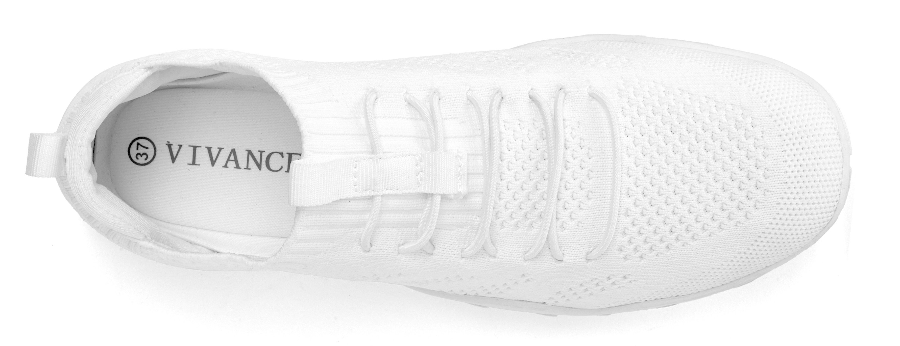 Vivance Freizeitschuh, Slip-On-Sneaker, Halbschuh, ultraleicht Sneaker zum Reinschlüpfen mit elastischen Schnürbändern VEGAN