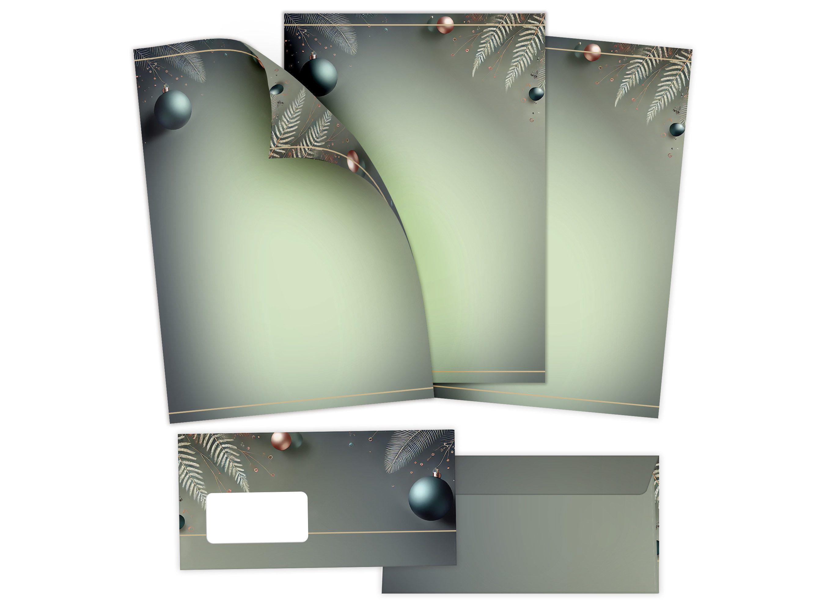 LIMONIA Briefpapier Weihnachten Briefpapier Set A4 Briefbögen mit Umschlägen Geschenk Idee, Briefbogen Set Weihnachtsbriefpost Weihnachtsbriefpapier Vintage