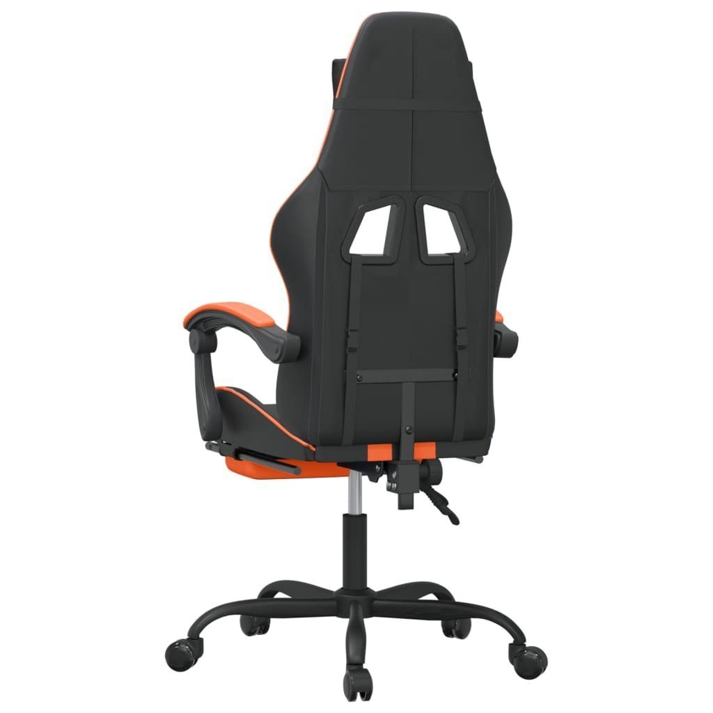 vidaXL Gaming-Stuhl Gaming-Stuhl Schwarz Drehbar Orange | & und St) Schwarz mit (1 Orange Kunstleder Schwarz und Fußstütze Orange