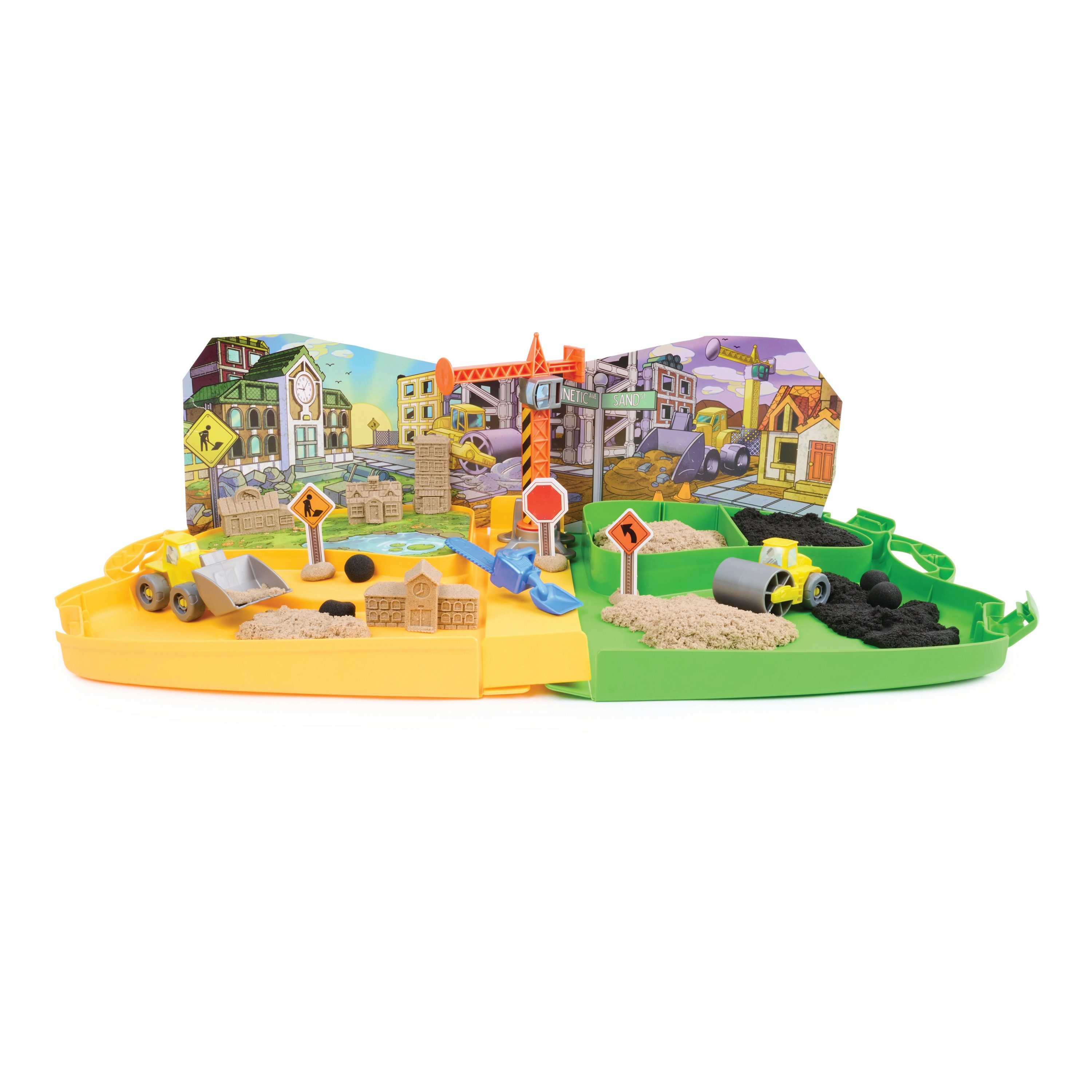 Spin Master Kreativset Kinetic Sand Deluxe Baustellen-Koffer