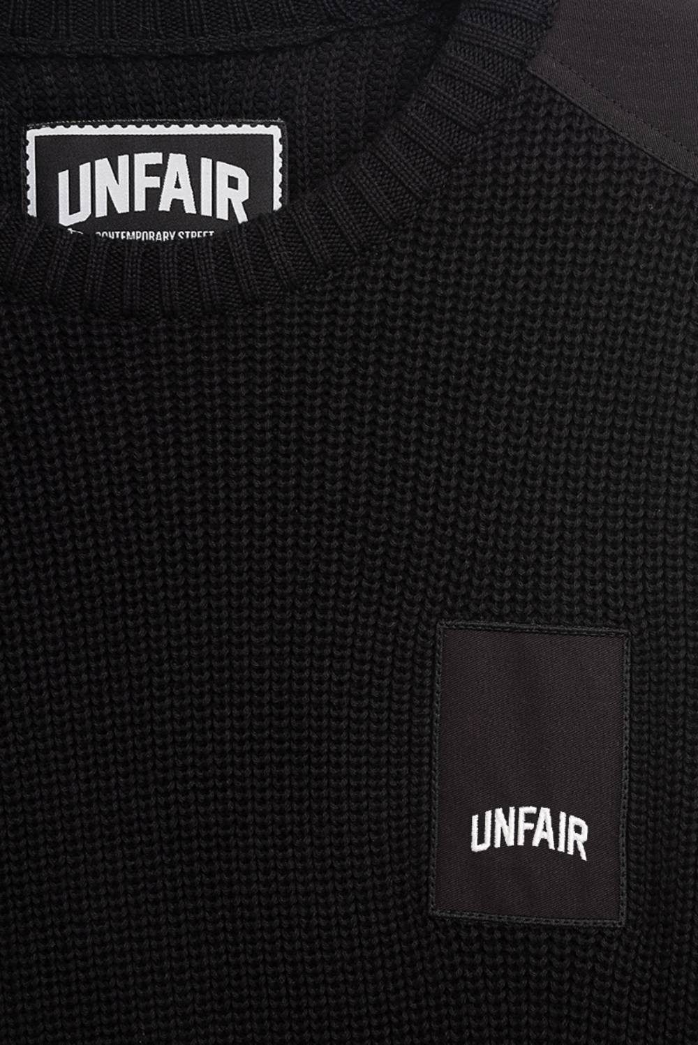 Unfair Athletics Strickpullover Pullover Unfair Patch Knitwear black