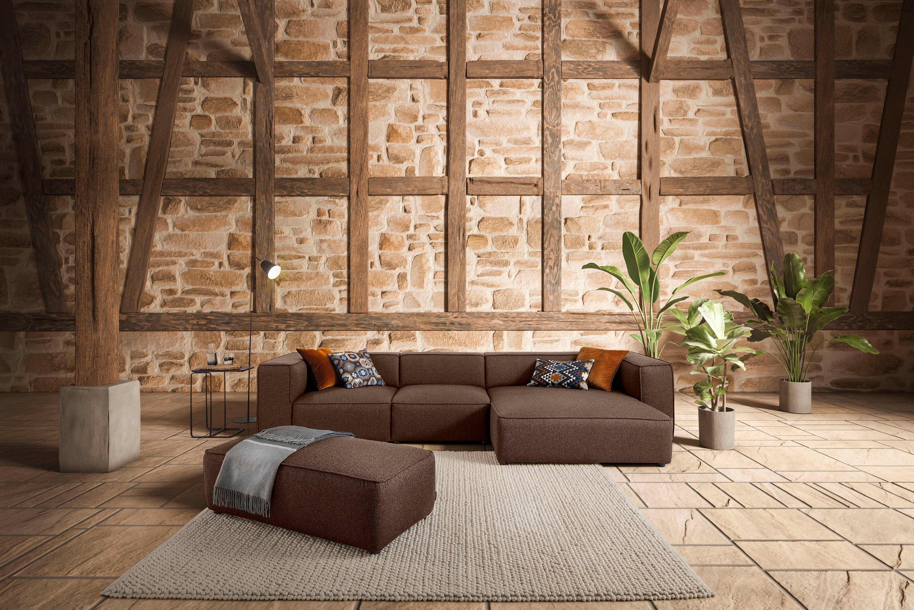 W.SCHILLIG Ecksofa around-the-block, mit eleganter Biese, mit Federkern, Breite 341 cm