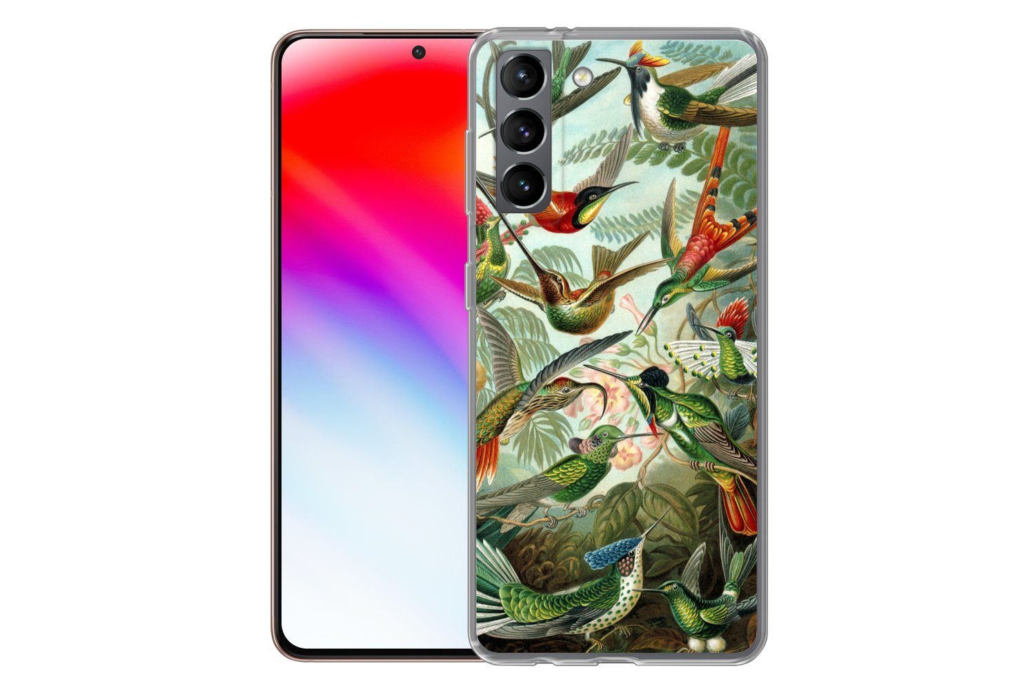 MuchoWow Handyhülle für Samsung Galaxy S21 Trochilidae - Alte Meister - Kunst, Phone Case, Silikon, Schutzhülle Dünn