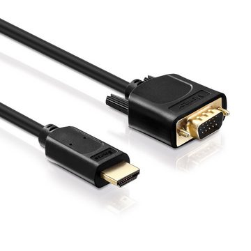 HDGear HDSupply X-HC110-010 HDMI auf VGA Kabel 1 m vergoldetet 1080p schwarz HDMI-Kabel