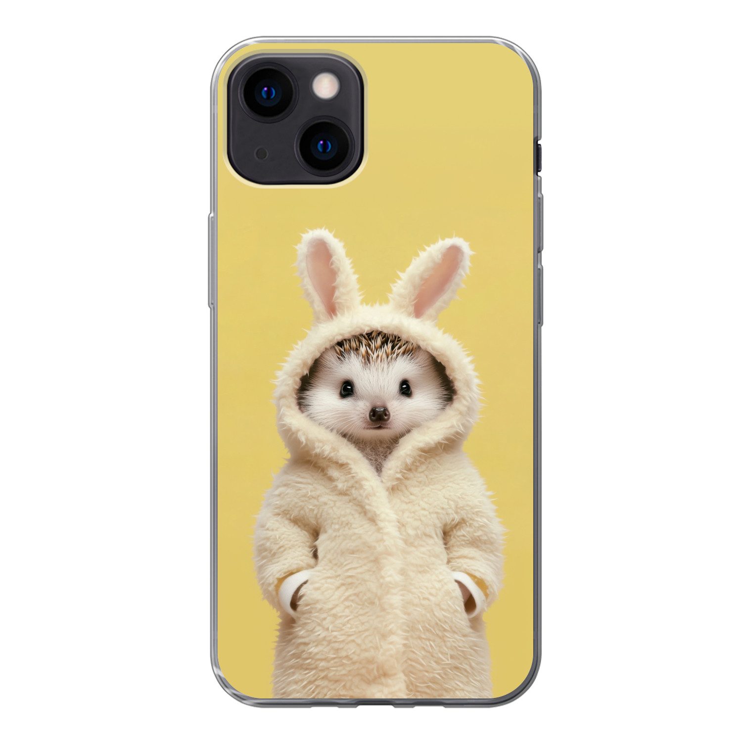 MuchoWow Handyhülle für Apple iPhone 13 Igel - Osterhase - Kostüm, Smartphone-Bumper, Print, Handy Schutzhülle Dünn