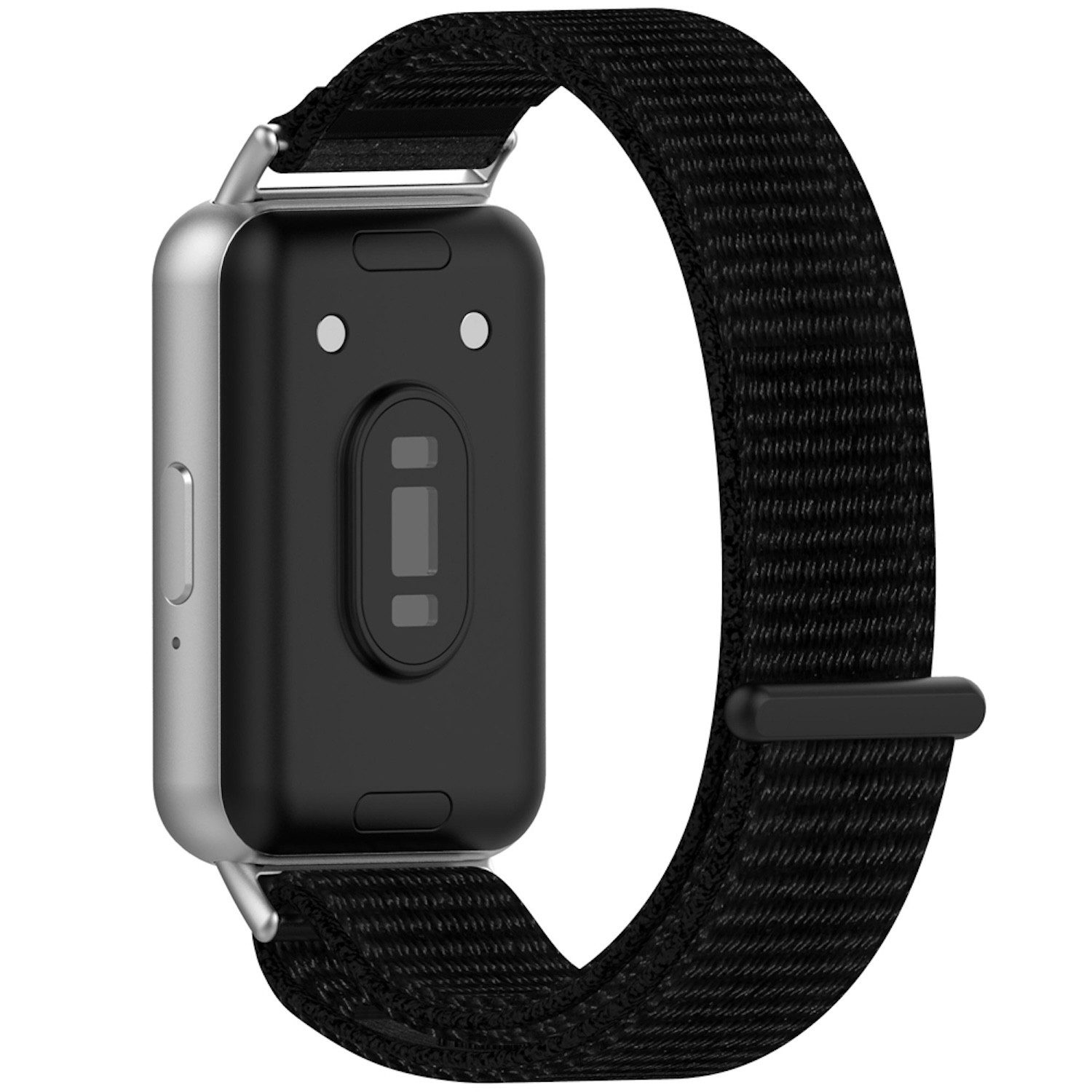 Wigento Smartwatch-Armband Für Samsung Galaxy Fit 3 gewebte Nylon Ersatz Arm Band Klettverschluss
