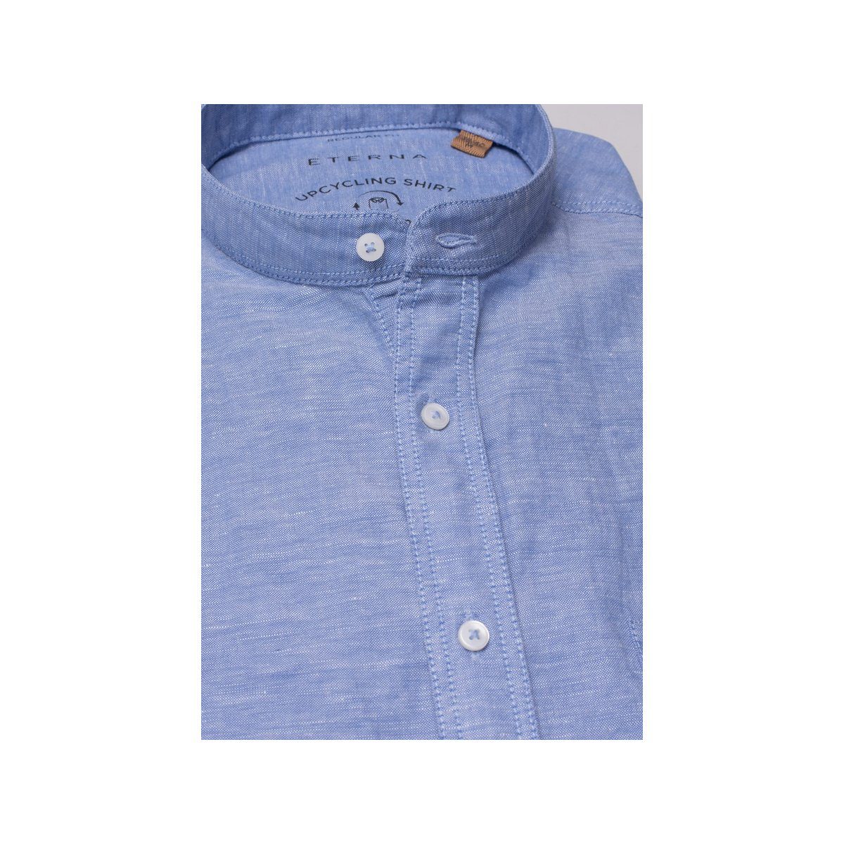 Angabe) keine (1-tlg., blau Kurzarmhemd Eterna