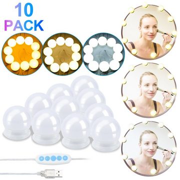 Clanmacy LED Spiegelleuchte LED Spiegelleuchte make-up USB 10 LED Spiegel Lichter Set Dimmbar