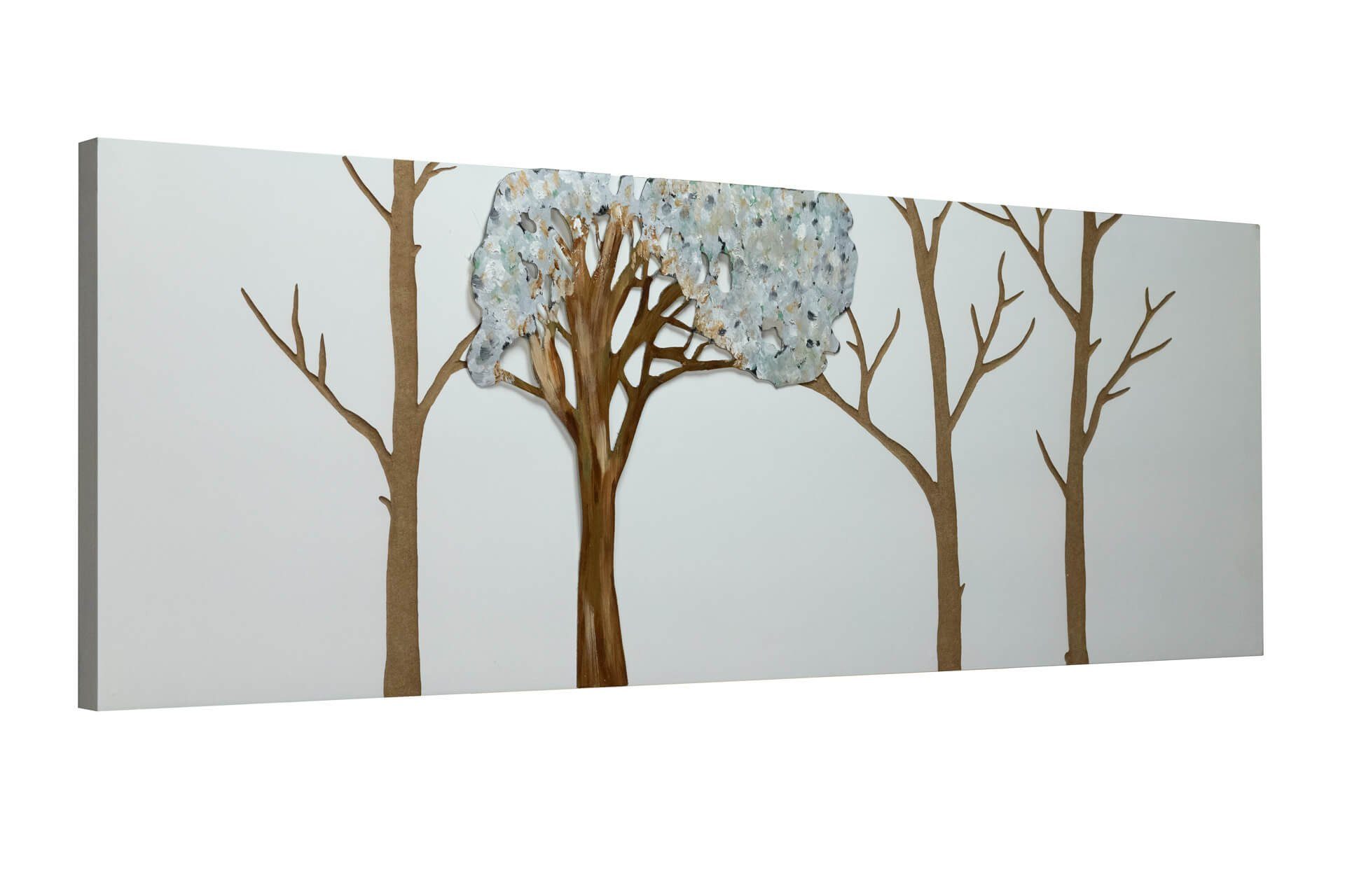 120x40 Wandbild KUNSTLOFT Holz handgefertiges aus cm, Holzbild Ewiger Frühling