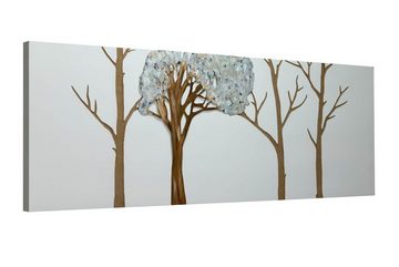 KUNSTLOFT Holzbild Ewiger Frühling 120x40 cm, handgefertiges Wandbild aus Holz