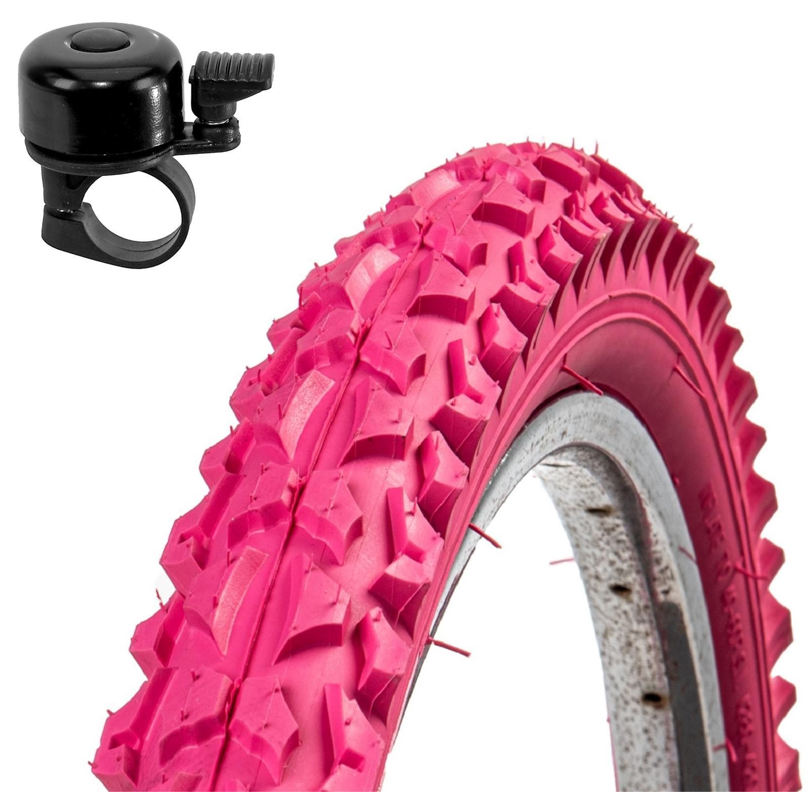 maxxi4you Fahrradreifen 1 x Roverstone 24 x 2,125 (57-507) Rosa inkl. Fahrradklingel