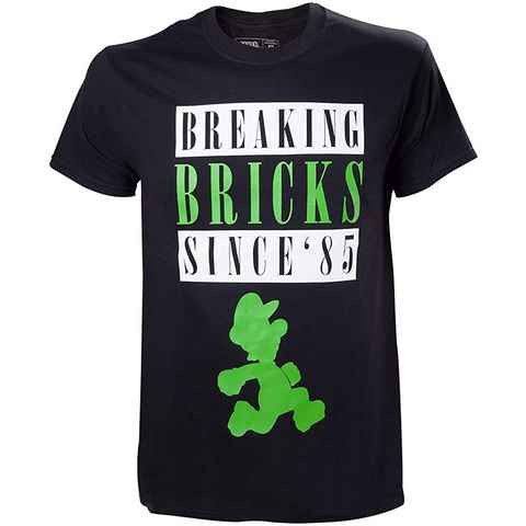 Super Mario T-Shirt Super Mario T-Shirt breaking bricks since 1985 Erwachsene + Jugendliche Gr. S L XL
