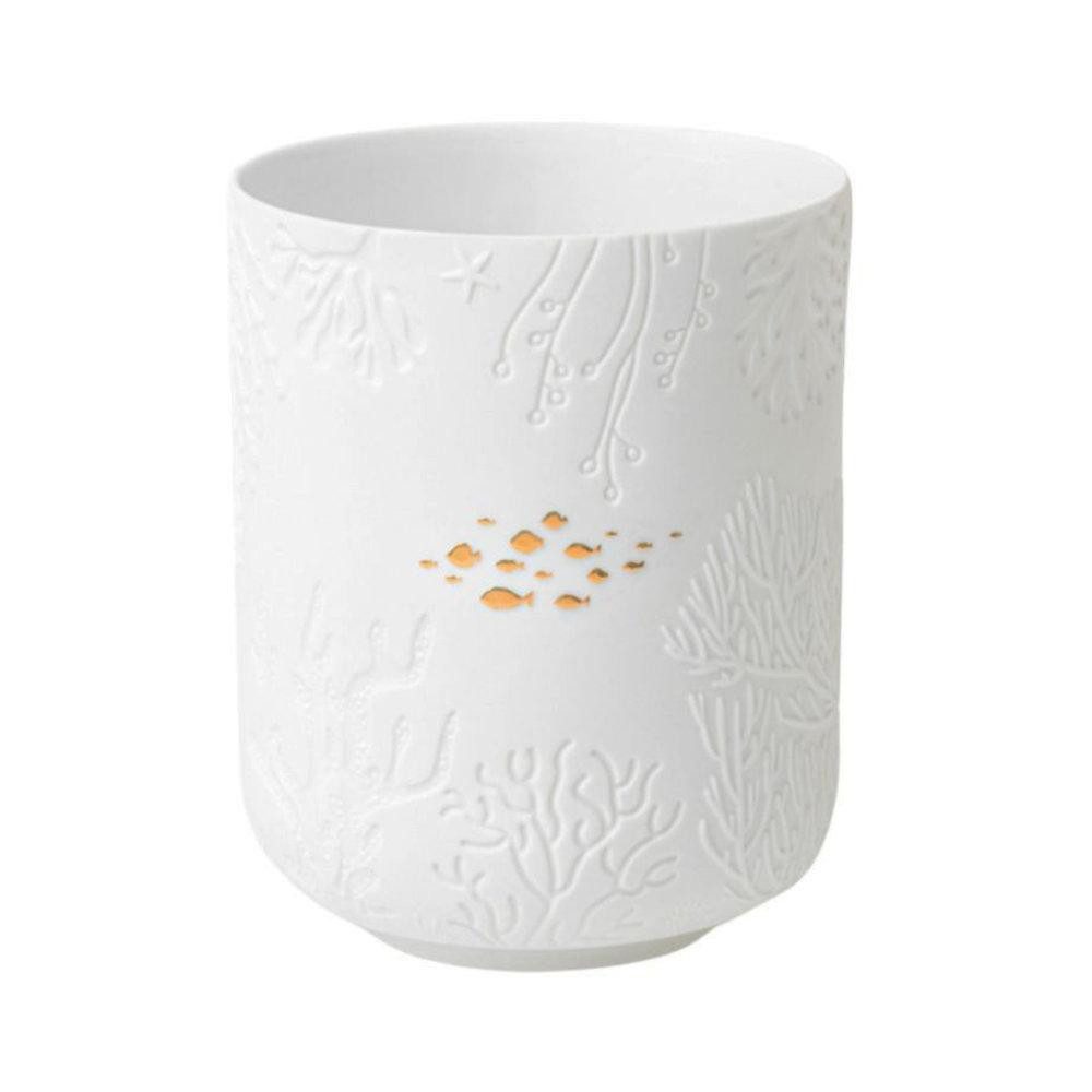 Räder Kerzenhalter Design Windlicht Unterwasserwelt Fische Weiß (13,2cm)