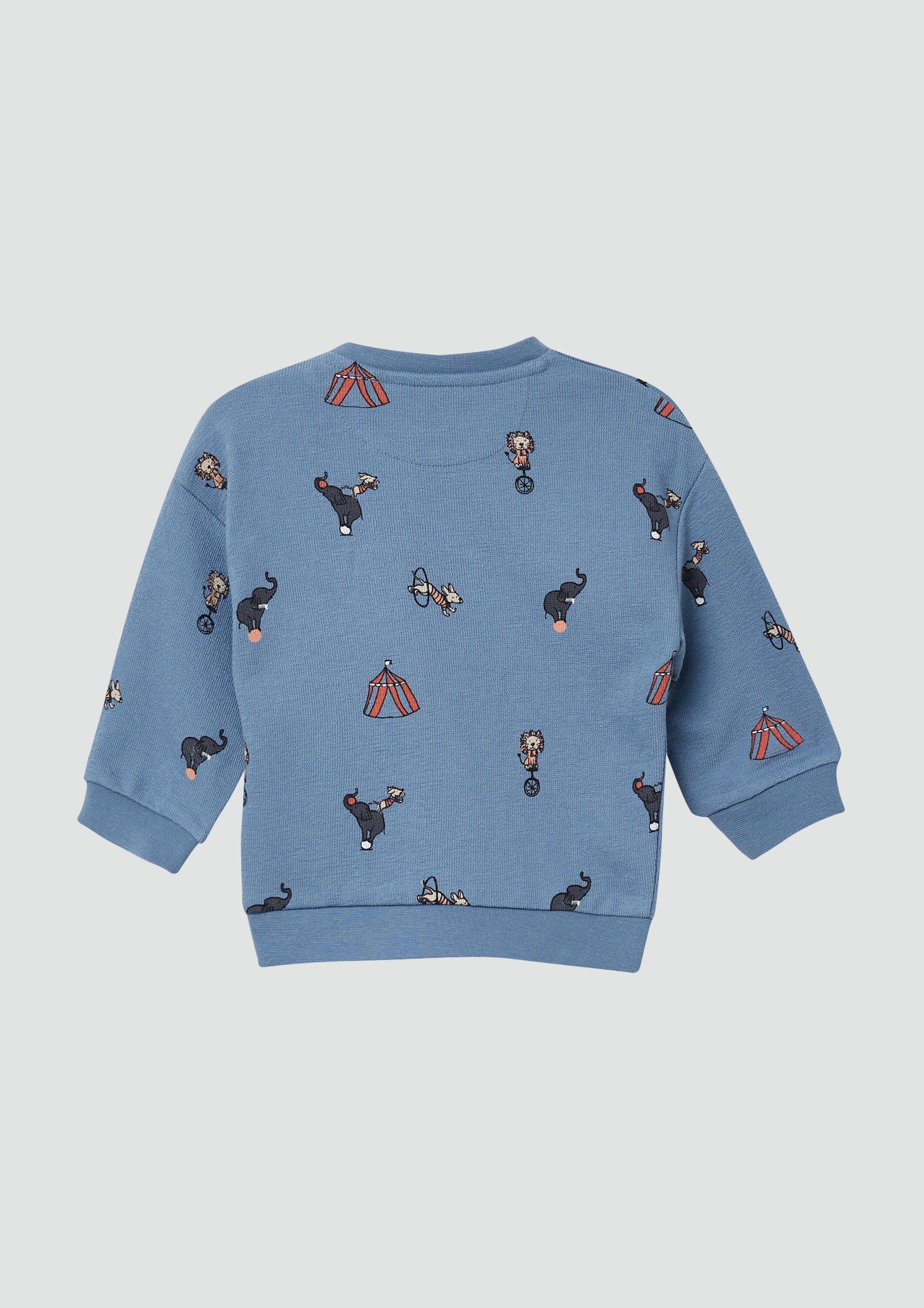 s.Oliver Sweatshirt Sweatshirt Sweatshirt mit All-over-Print aus Strukturjersey