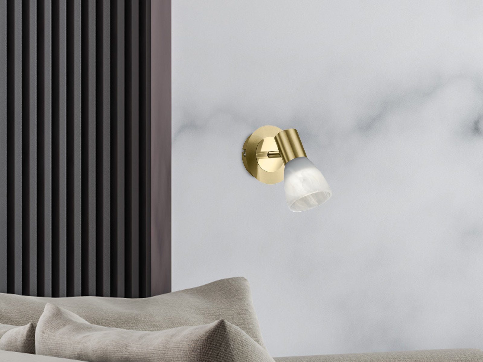 TRIO Leuchten LED Wandstrahler, LED wechselbar, Warmweiß, innen, kleine Wand-lampe Design-klassiker Treppenhaus Gold-en, Ø10cm