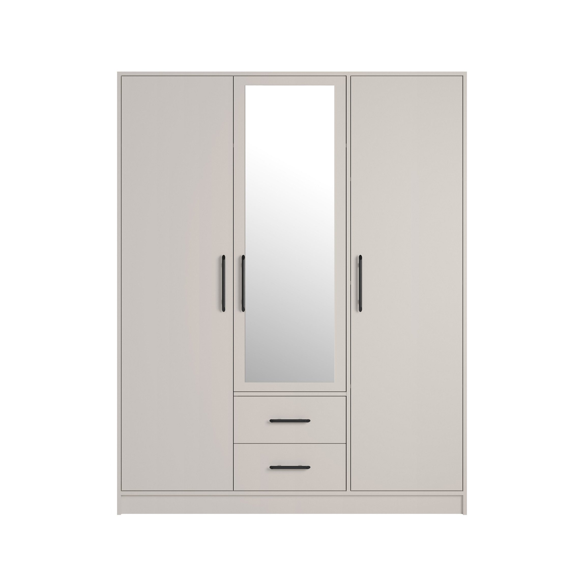 Marmex Möbel Spiegelschrank SMART 2C+Spiegel Garderobenschrank für den Flur 150 x 190 x 56 Kleiderstange, Kleiderschrank, 2 Schubladen, Wohnzimmer