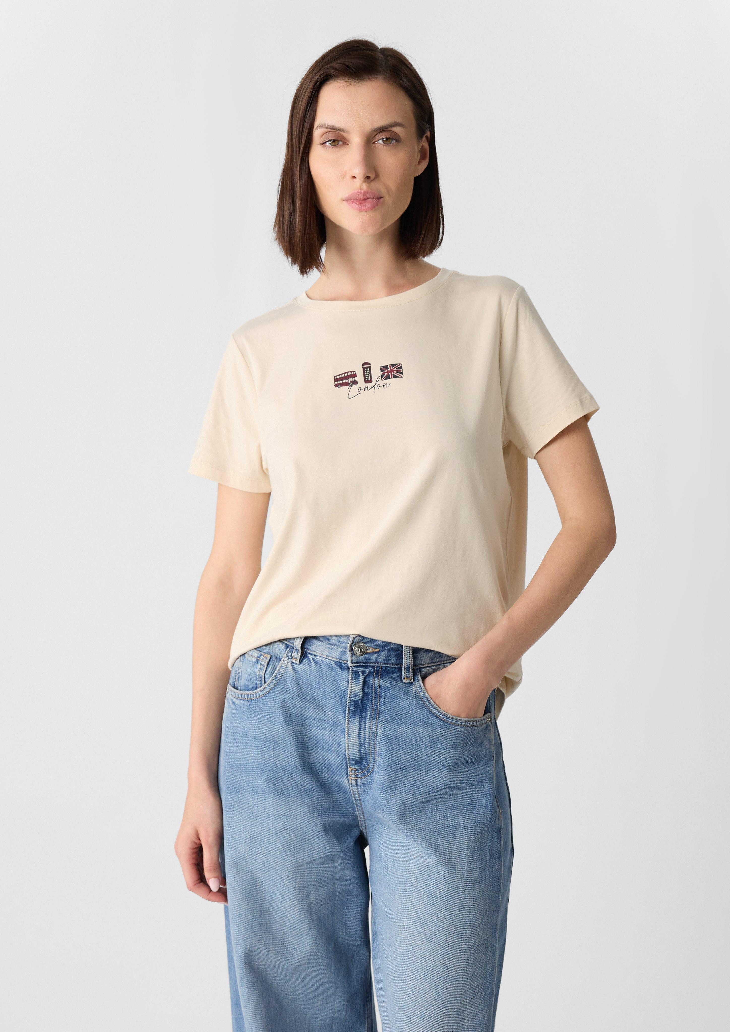comma Kurzarmshirt T-Shirt im Relaxed Fit günstig online kaufen