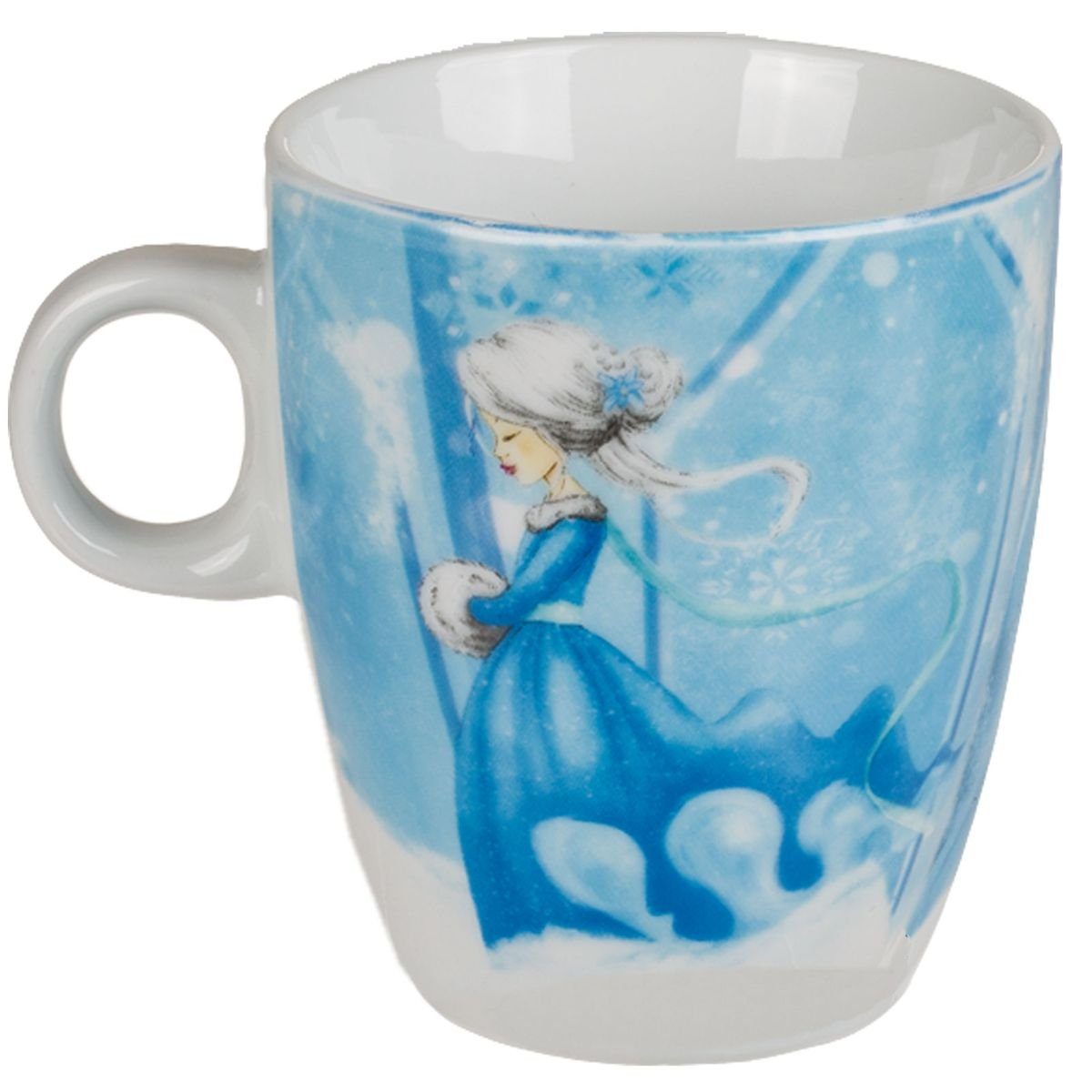 Marabellas Shop Tasse Kindertasse 180ml mit 4 Motiven zur Wahl Eisprinzessin Kindertasse, Porzellan