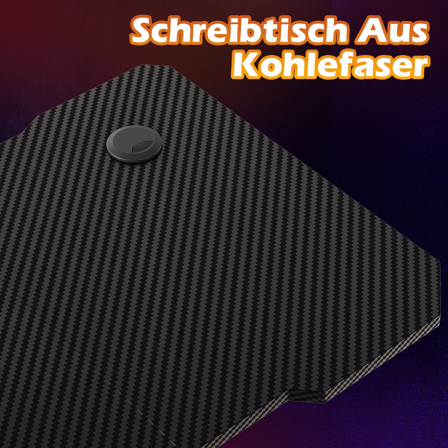 GUNJI Gamingtisch 80/120/140cm Gaming Schreibtisch PC Tisch Z-förmiger (Ergonomischer Gaming Tisch,mit Kopfhörerhaken)