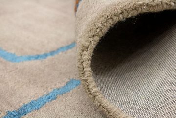 Wollteppich Designer Teppich handgetuftet mehrfarbig, morgenland, rechteckig, Höhe: 18 mm
