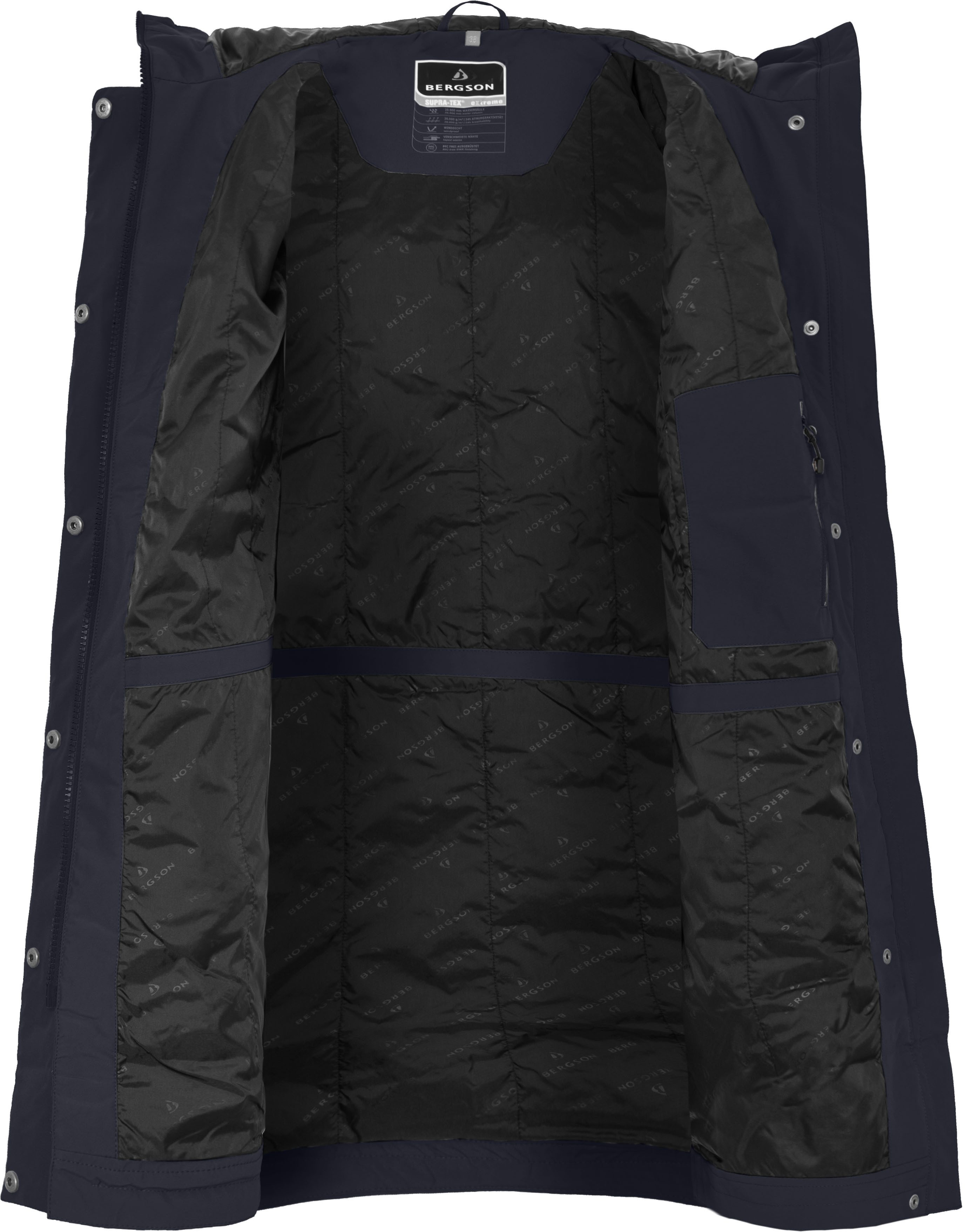Bergson Winterjacke VERLA Thermo Damen Regenmantel, leicht wattiert, 20.000 mm Wassersäule, Normalgröß – Bild 5 von 5