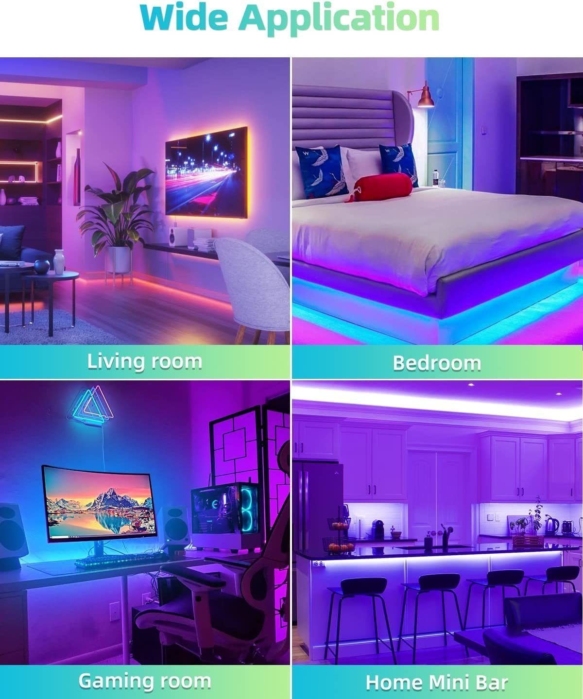 Weiß LED-Streifen RGB TV-Hintergrundbeleuchtung wasserdicht m Nicht selbstklebende 10 Nettlife