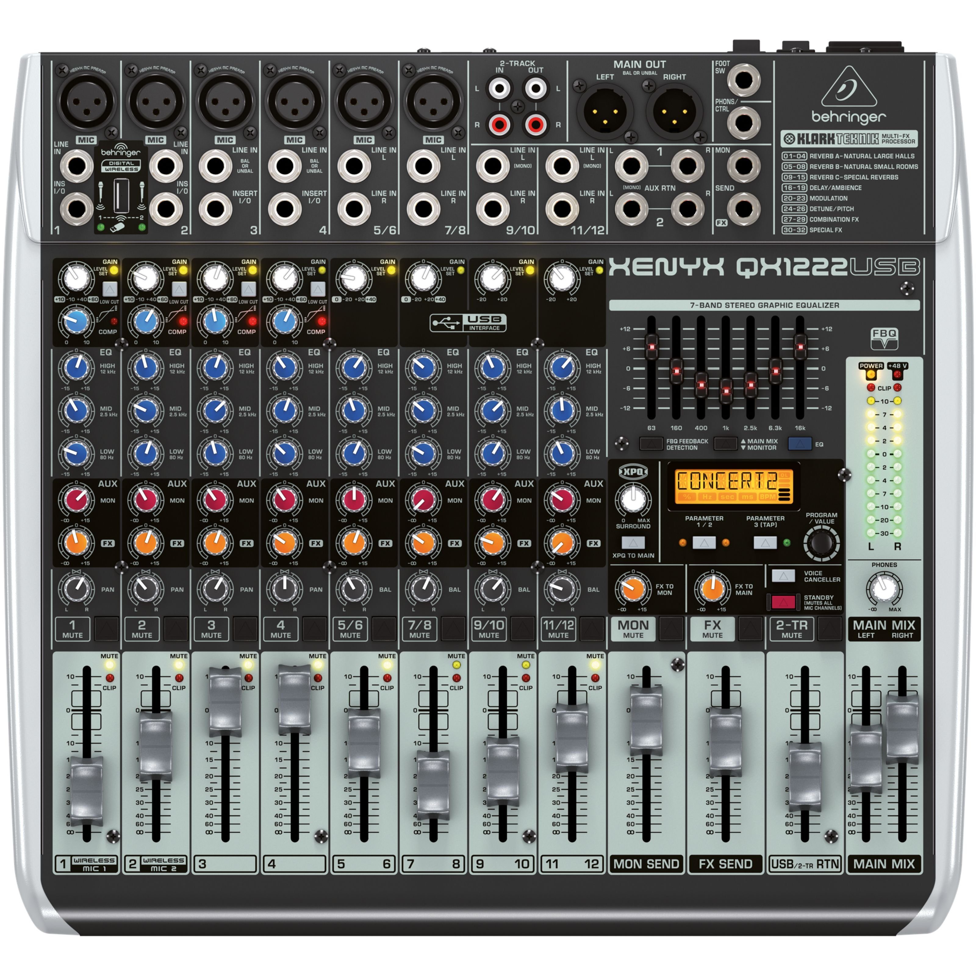 Behringer Mischpult, (XENYX QX1222USB, PA Mischpulte, Analog Mixer), XENYX QX1222USB - Analogmixer