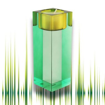 Giftcompany Teelichthalter Gift-Company Teelichthalter Sari Kristallglas grün/gelb H ca. 14 cm (Stück)
