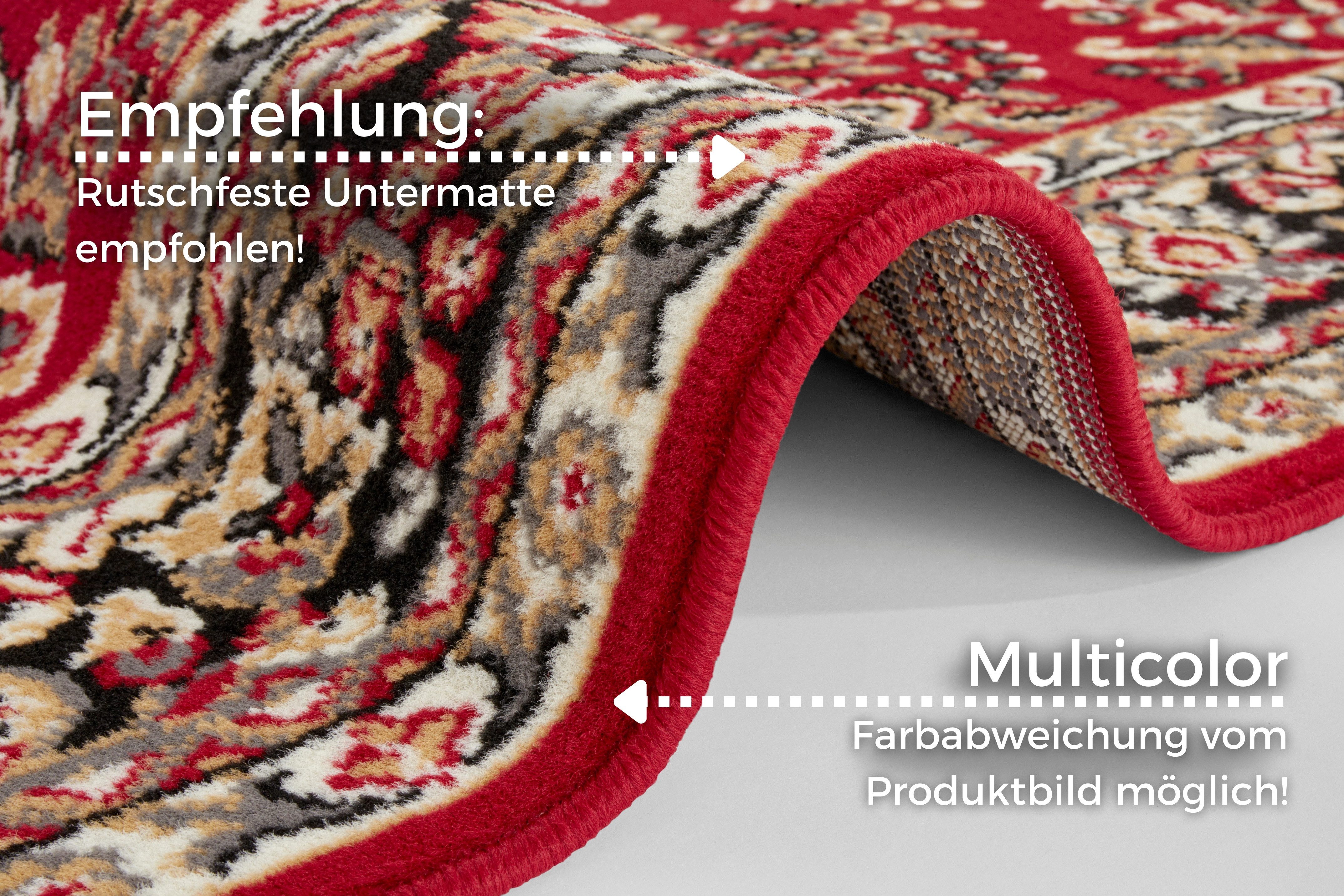 HANSE Home Teppich Halton, rechteckig, Höhe: 8 mm, Kurzflor, Orient-Optik, mit Bordüre, Läufer, pflegeleicht, gekettelt
