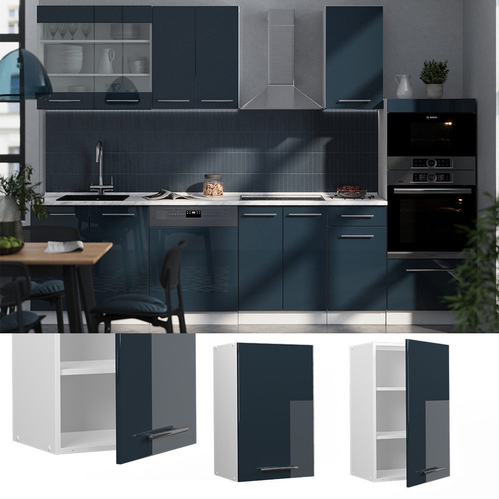 Vicco Hängeschrank Fame-Line, Dunkelblau Hochglanz/Weiß, 45 günstig online kaufen