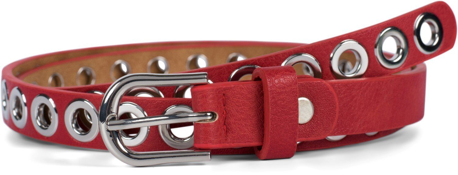 styleBREAKER Nietengürtel Schmaler Gürtel mit Lochnieten (1-St) günstig online kaufen