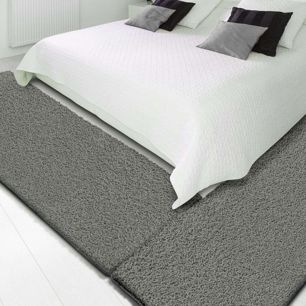Karat Hochflor-Bettumrandung Madrid, Bettläufe in 13 Farben, 3 Größen, Teppich, Teppichläufer, Höhe 22 mm, (3-tlg), Shaggy