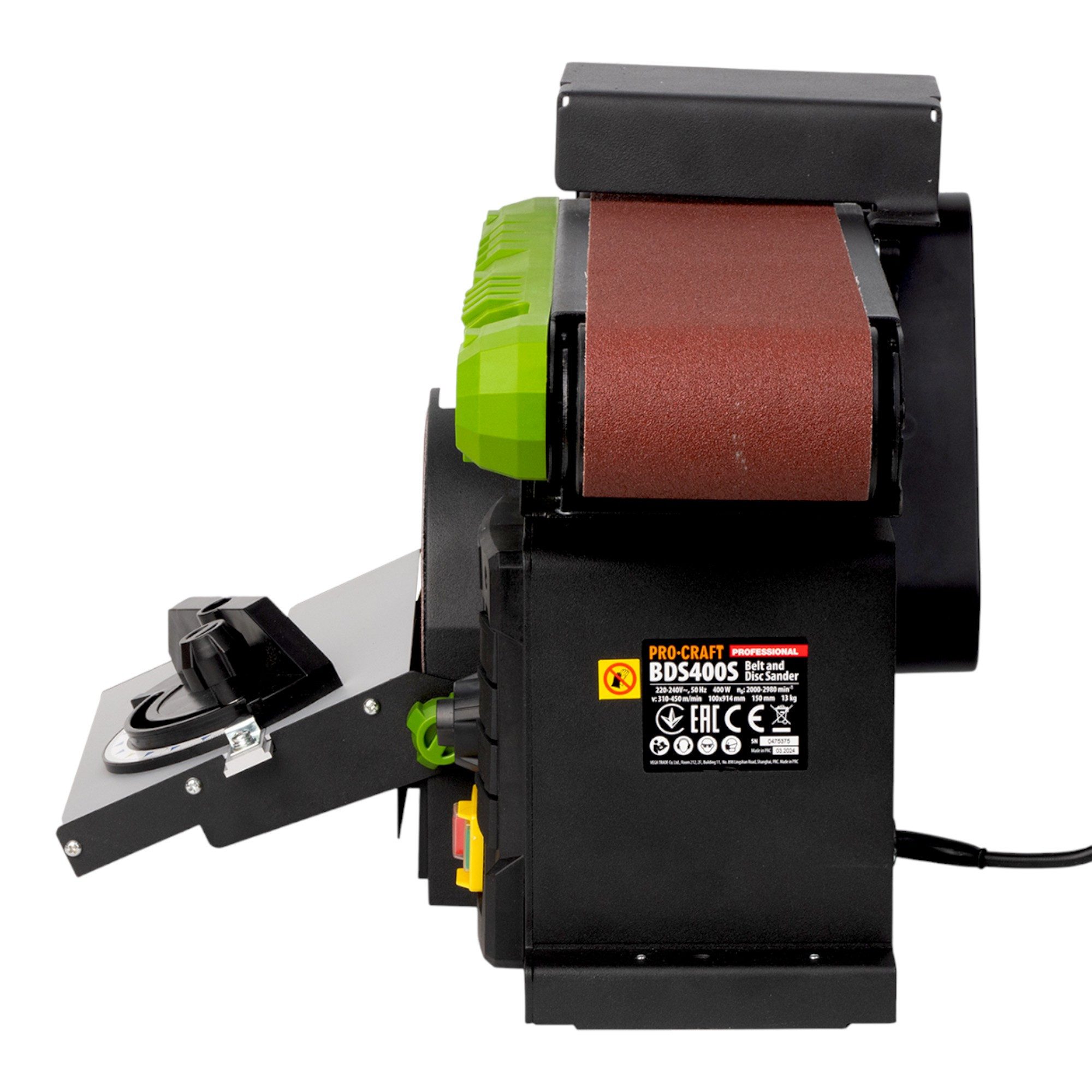PRO CRAFT Bandschleifer Procraft BDS400S Band- und Tellerschleifmaschine 400 Watt 915 x 100 mm