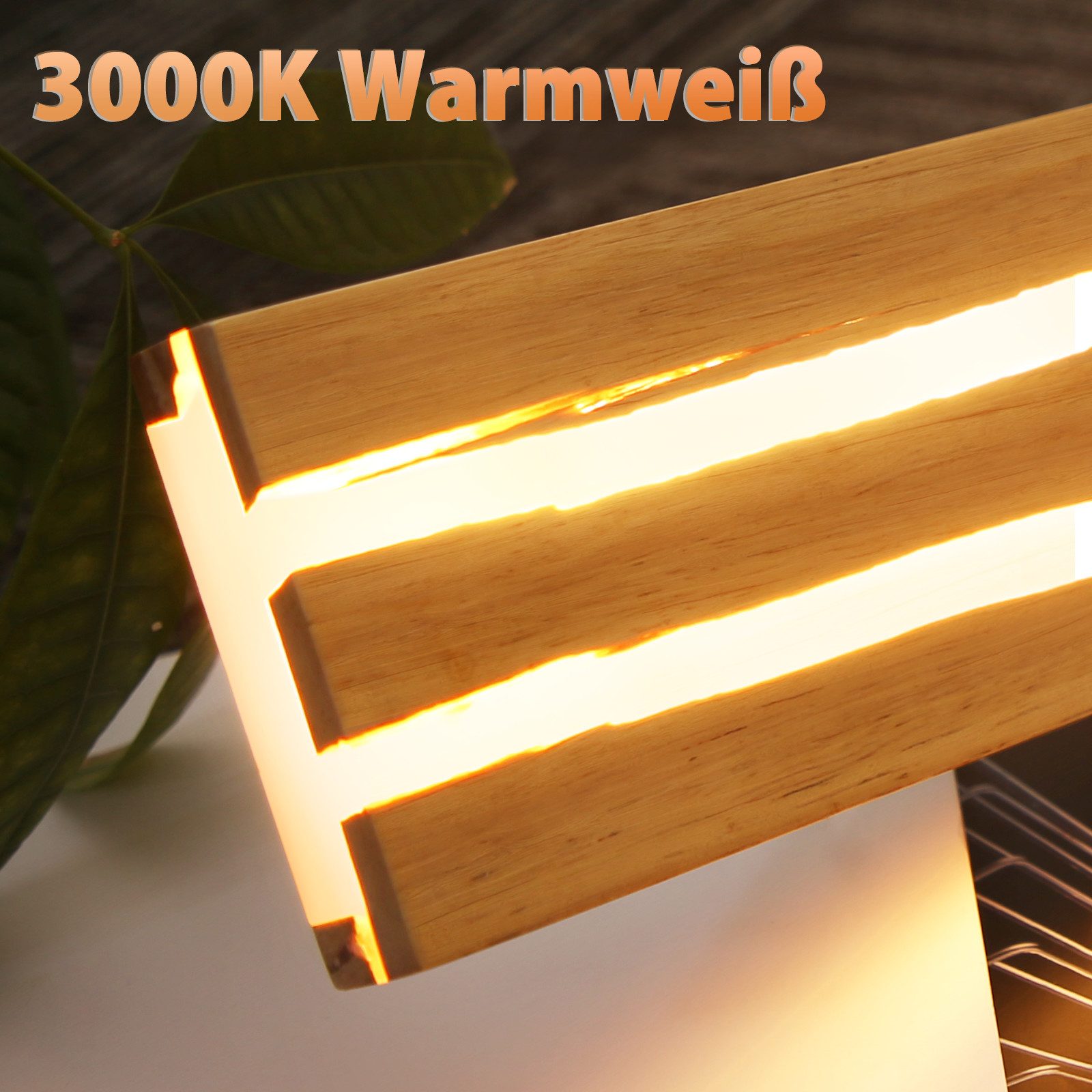 ZMH LED Wandleuchte Holz 18W/8W Nachtlampe Flur Treppe Beleuchtung Wohnzimmer, Energieeffizient, LED fest integriert, Warmweiß