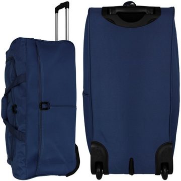 Reisetasche Trolleytasche XL 2 Rollen mit Farbwahl, 85 L Teleskopgriff Trolley Tasche Koffer