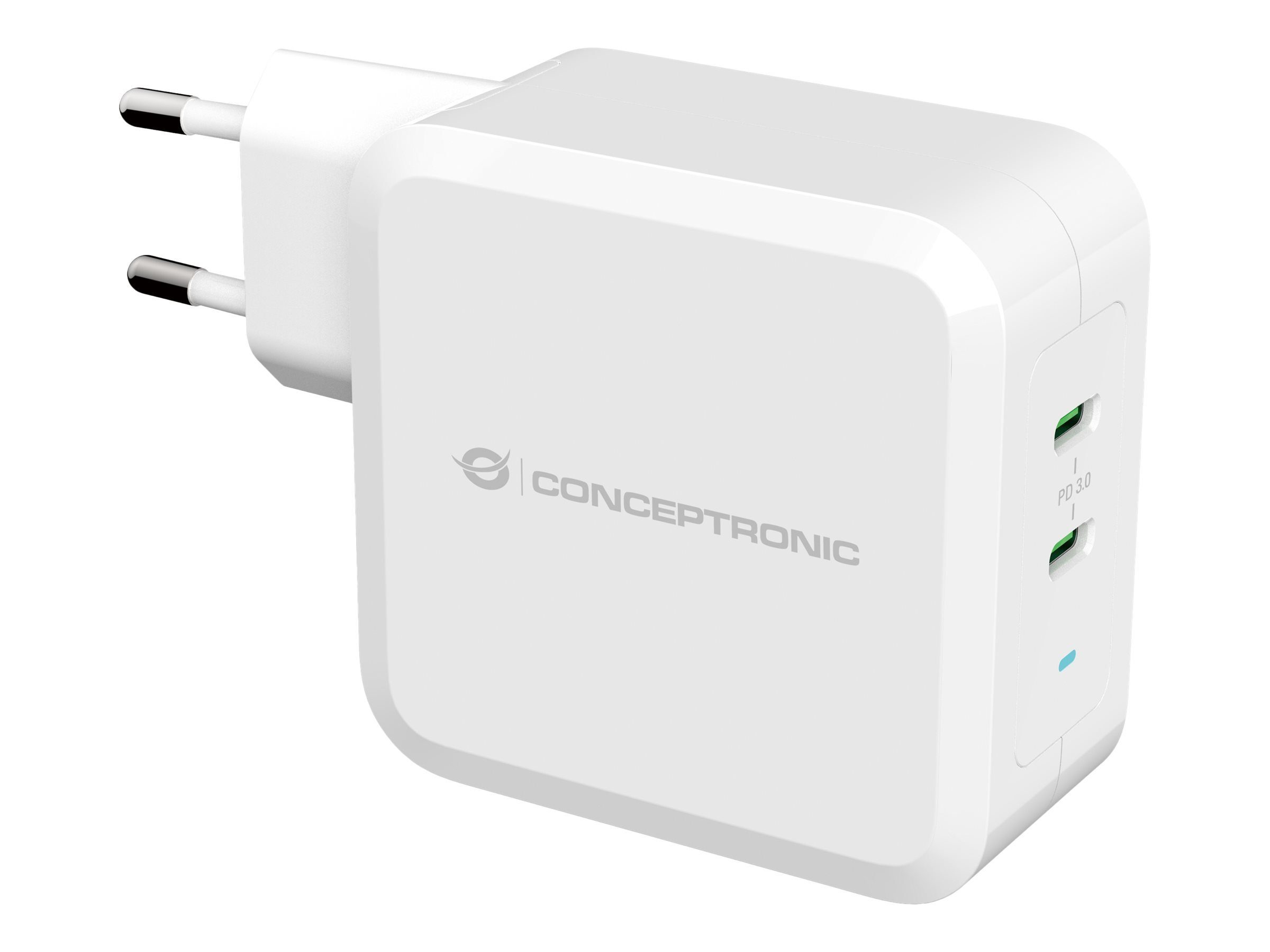 Conceptronic CONCEPTRONIC Ladegerät 2Port 100W,1xUSB-C/1xUSB-A PD weiß Universal-Ladegerät