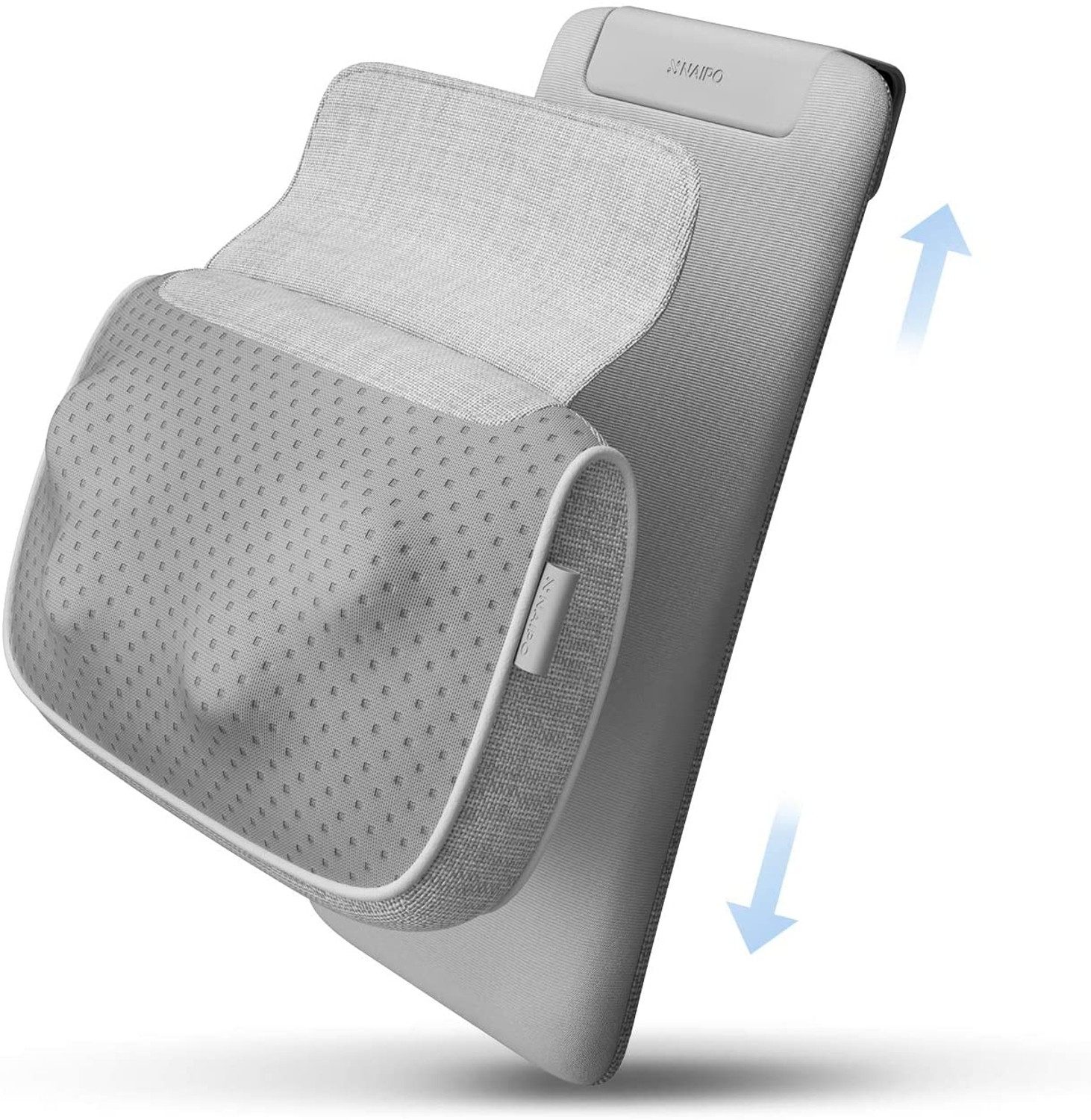 NAIPO Массажные подушки Shiatsu Nacken- und Rückenmassagegerät mit Wärmefunktion, und Rückenmassagegerät mit Knetfunktion