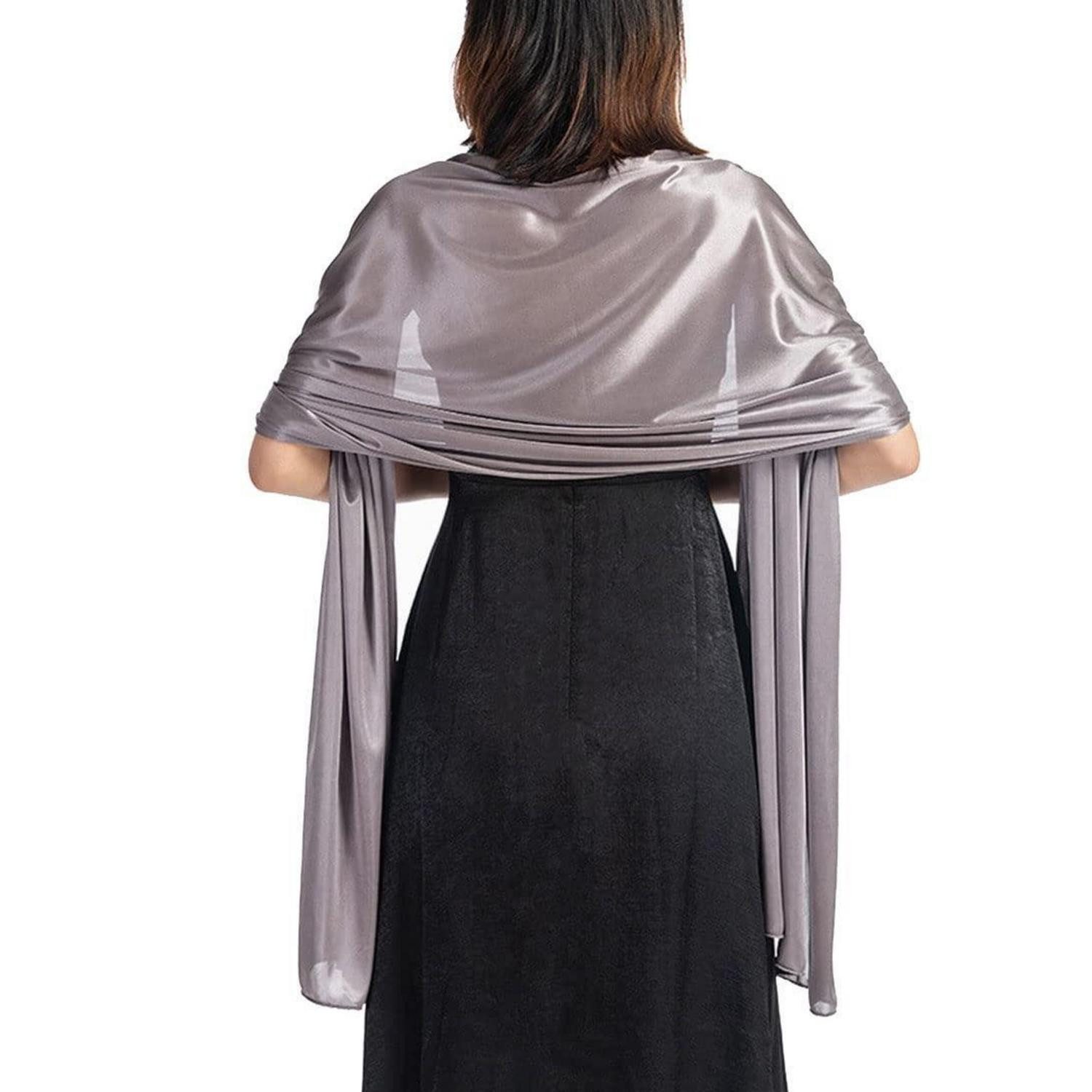 LuxusKollektion Seidenschal Schal Damen Elegant Grau Seidensatin Einheitsgröße, (1-St)