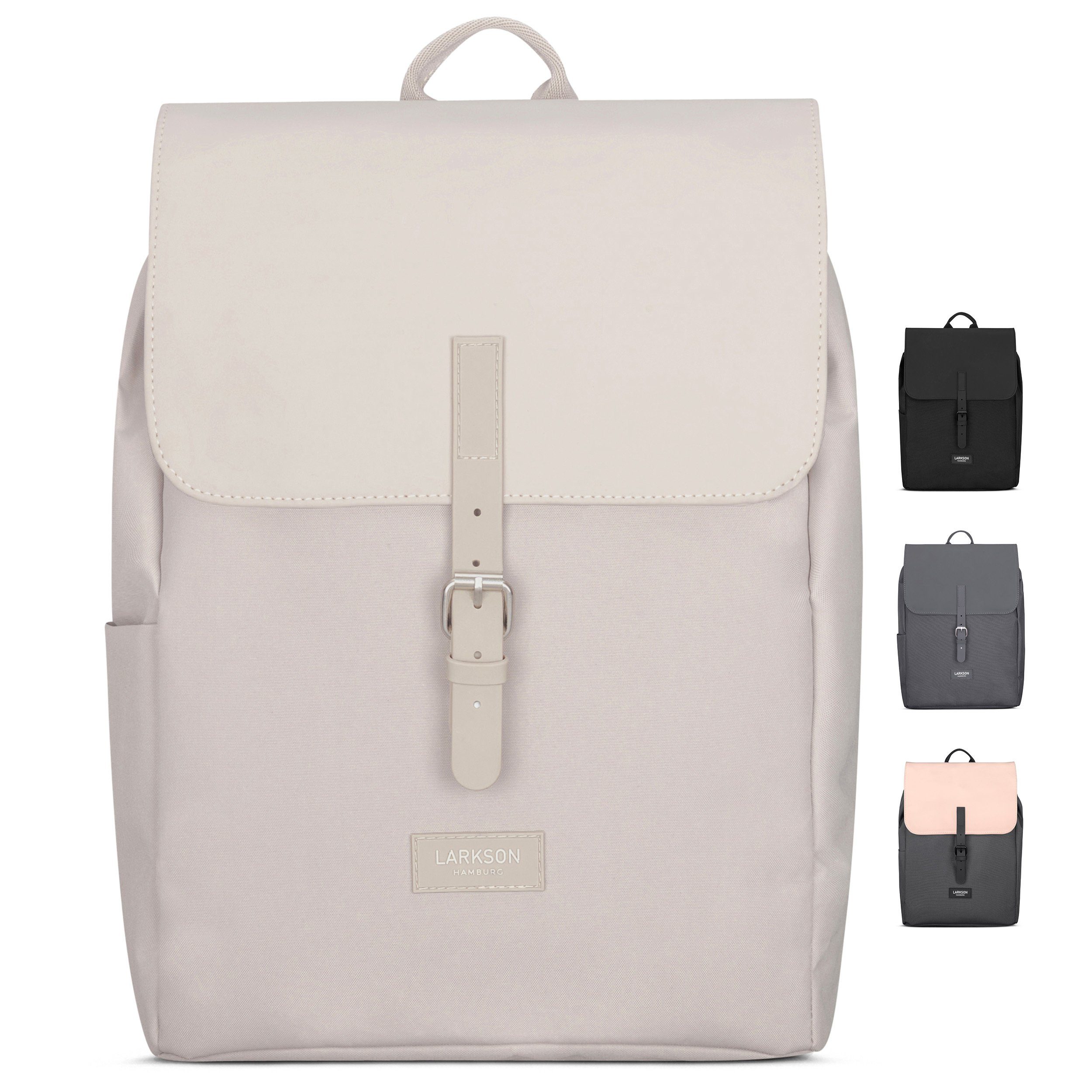 LARKSON Cityrucksack Ida Laptop Rucksack Damen Herren Klein Elegant, Anti Diebstahl Seitentasche, Laptopfach, Wasserabweisend