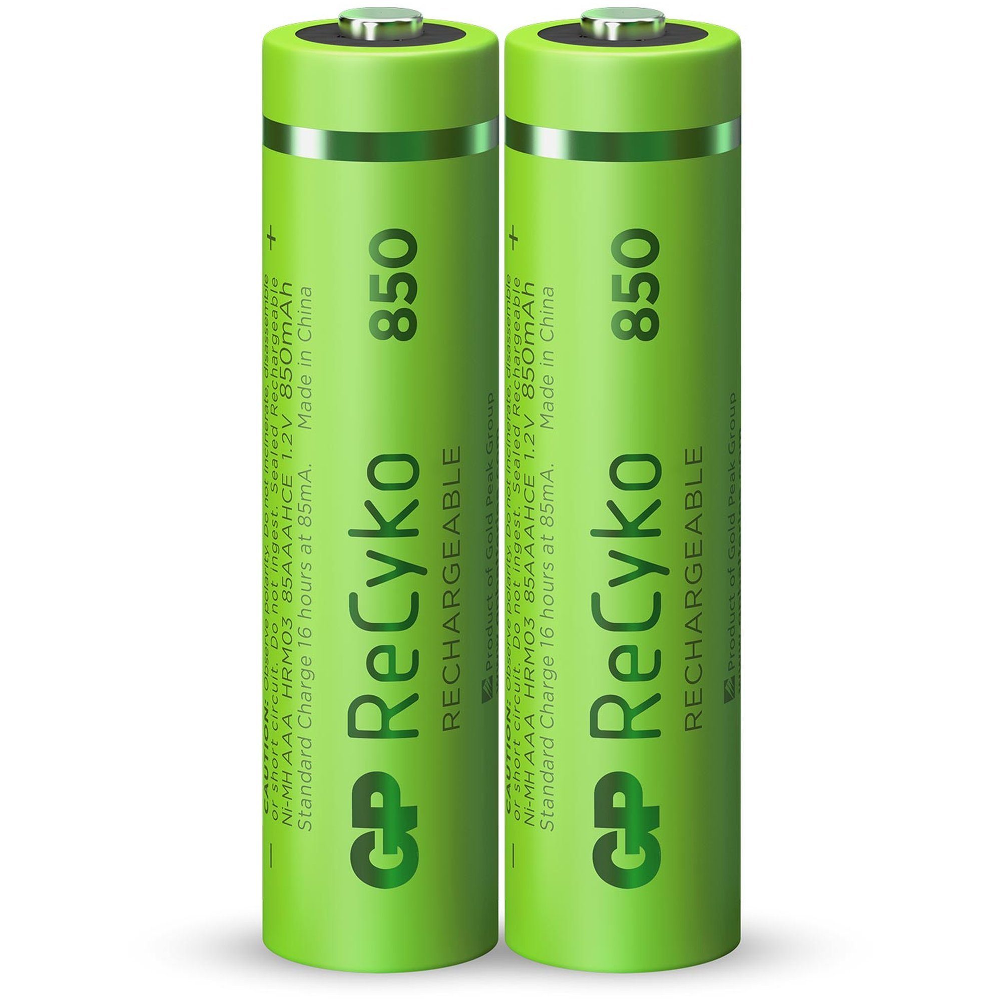 GP Batteries AAA Akku GP NiMH 850 mAh ReCyko 1,2V 2 Stück Akku 850 mAh (1,2 V)