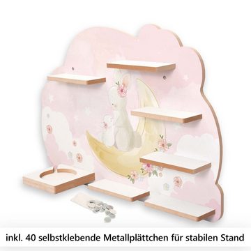 Kreative Feder Wandregal MUSIKBOX-REGAL Hasenmama & Baby, für TONIE-BOX und TONIES inkl. 40 Metallplättchen