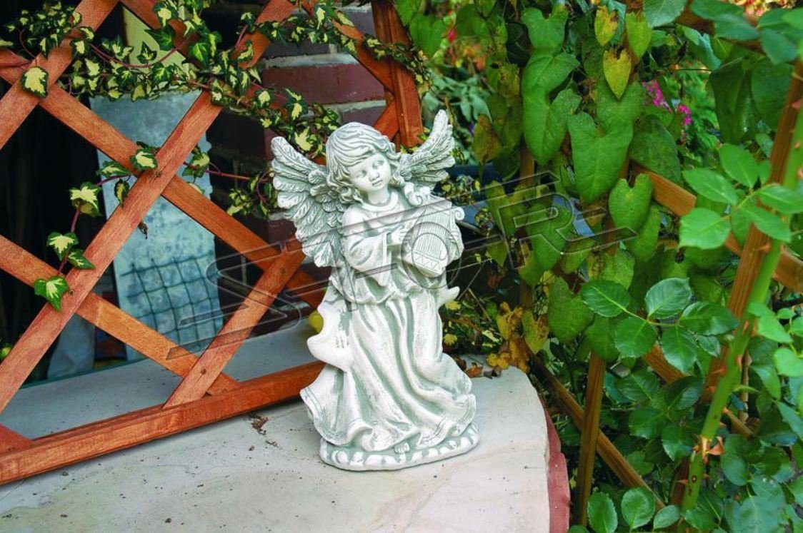 JVmoebel Skulptur Engel Statuen 38cm Design Garten Statue Skulptur Skulpturen Figuren Grab Figur