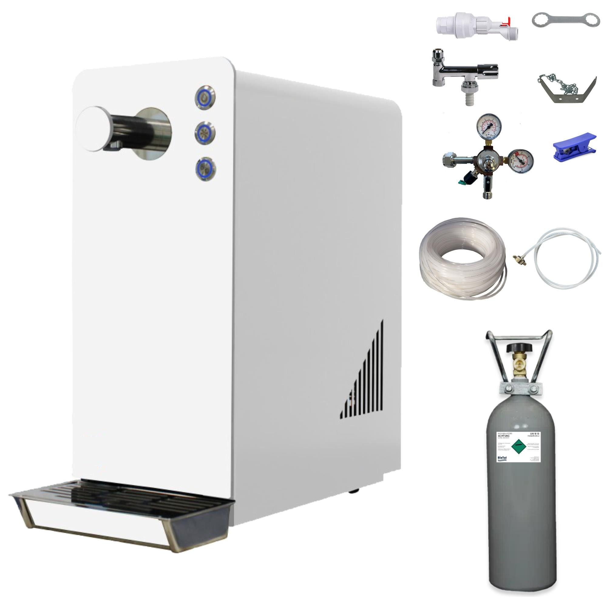BieTal Wassersprudler Wassersprudler Sprudelwassergerät BieTal BT-15 Set mit Kühlung, (23-tlg), Sprudelwasseranlage Trinkwasser Wasserspender