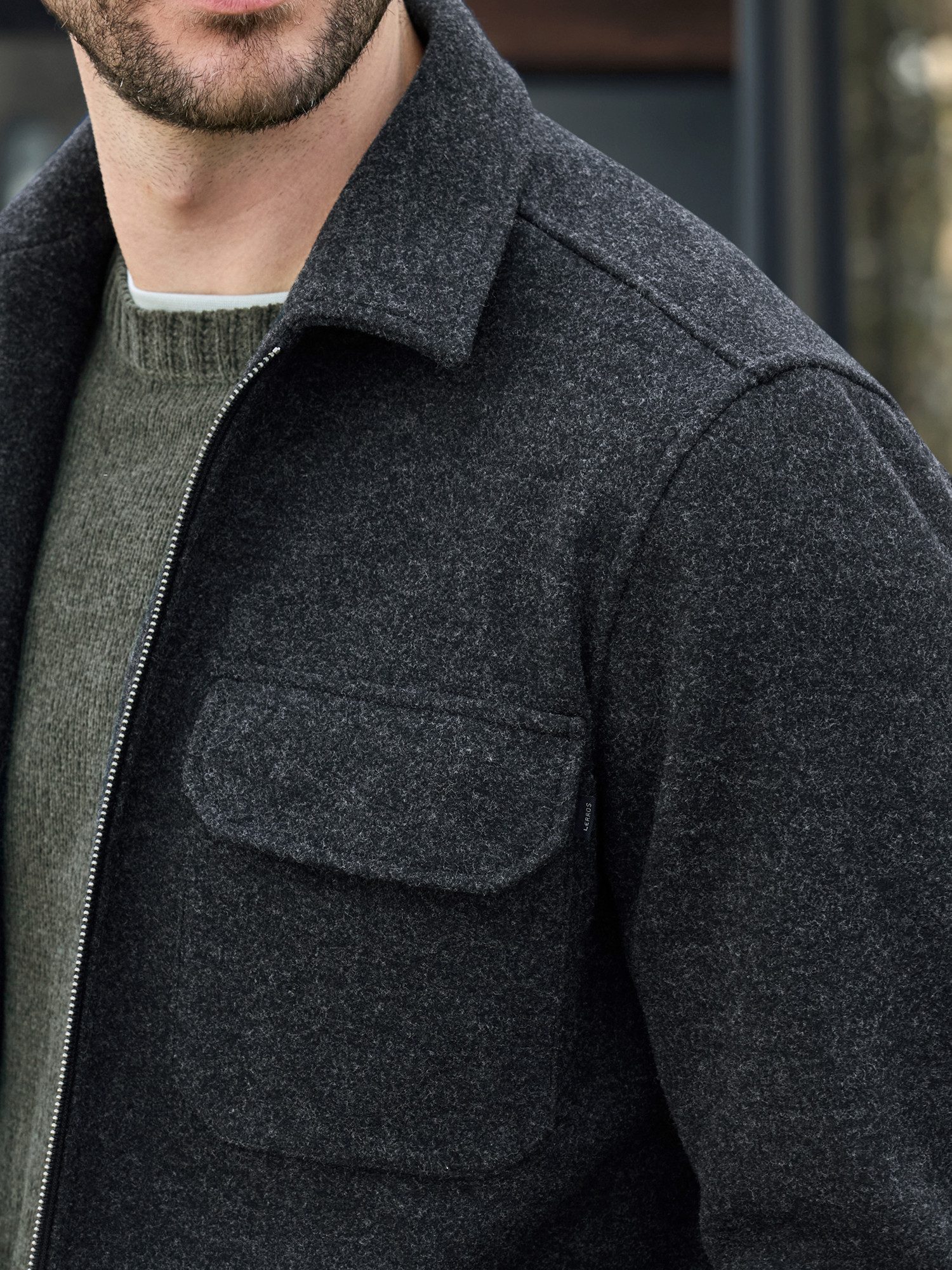 LERROS Langarmhemd LERROS Herren Overshirt in urbanem Style günstig online kaufen